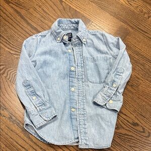 GAP Kids Denim Button-Up Shirt - Light Blue
